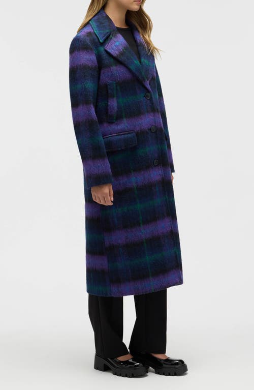 Nvlt Oversize Plaid Notch Lapel Coat In Blue