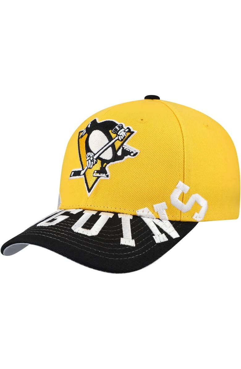 Mitchell & Ness Men's Mitchell & Ness Gold/Black Pittsburgh Penguins Underarch Two-Tone Pro Crown Snapback Hat, Main, color, Gold