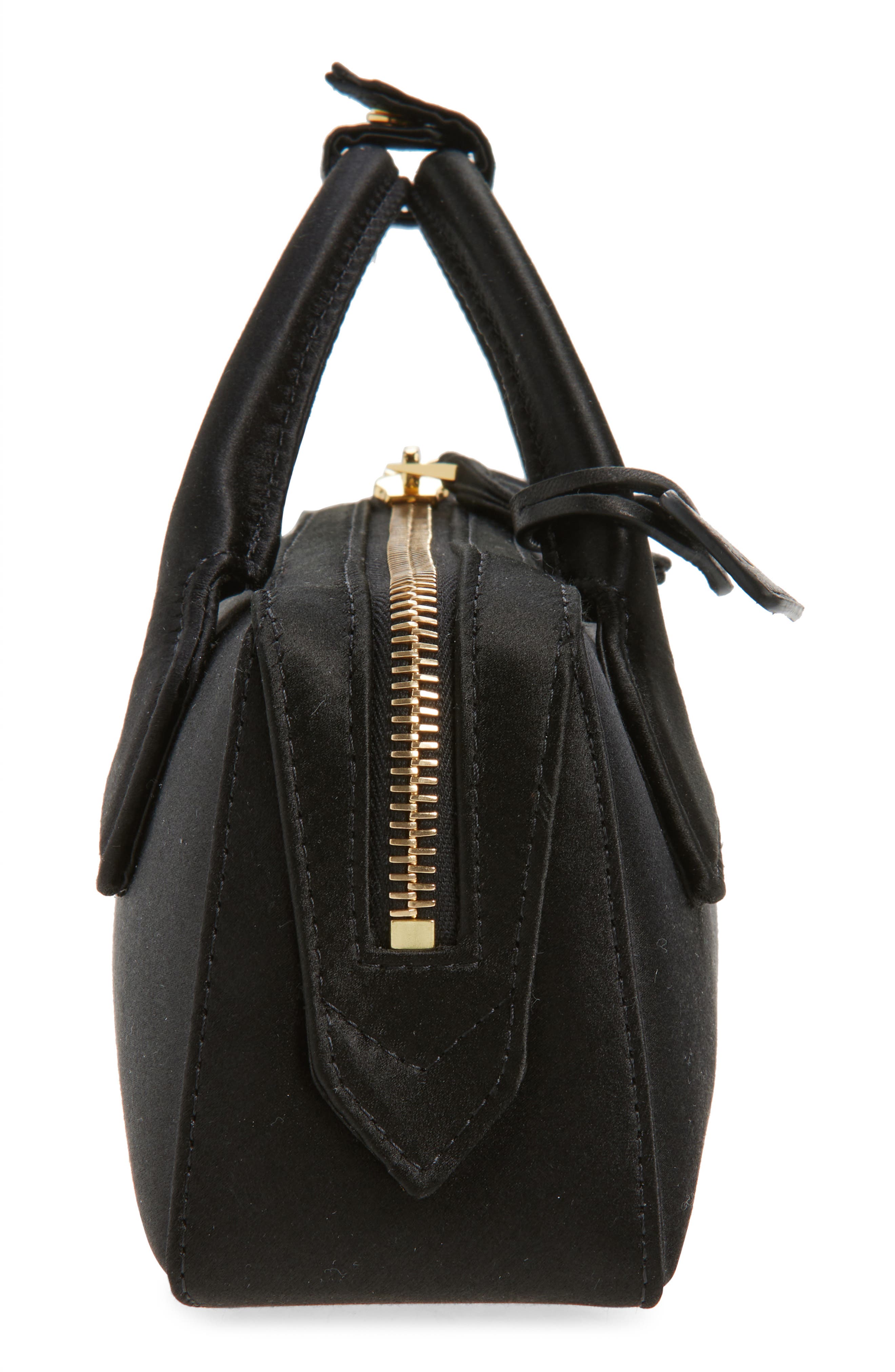Alaïa Le Teckel Silk Handbag, Alternate, color, Noir