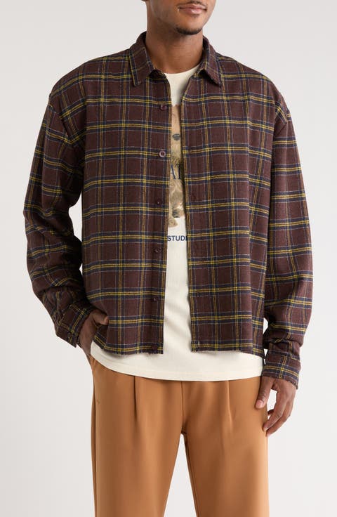 Scobello Plaid Flannel Button-Up Shirt