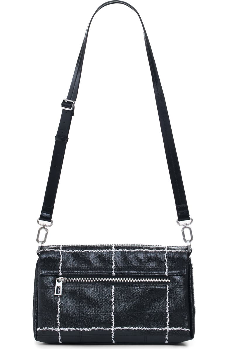Desigual Topstitched Faux Leather Crossbody Bag, Alternate, color, Black