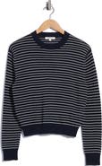 Madewell Striped Textured Stitch Cotton Crewneck Sweater
