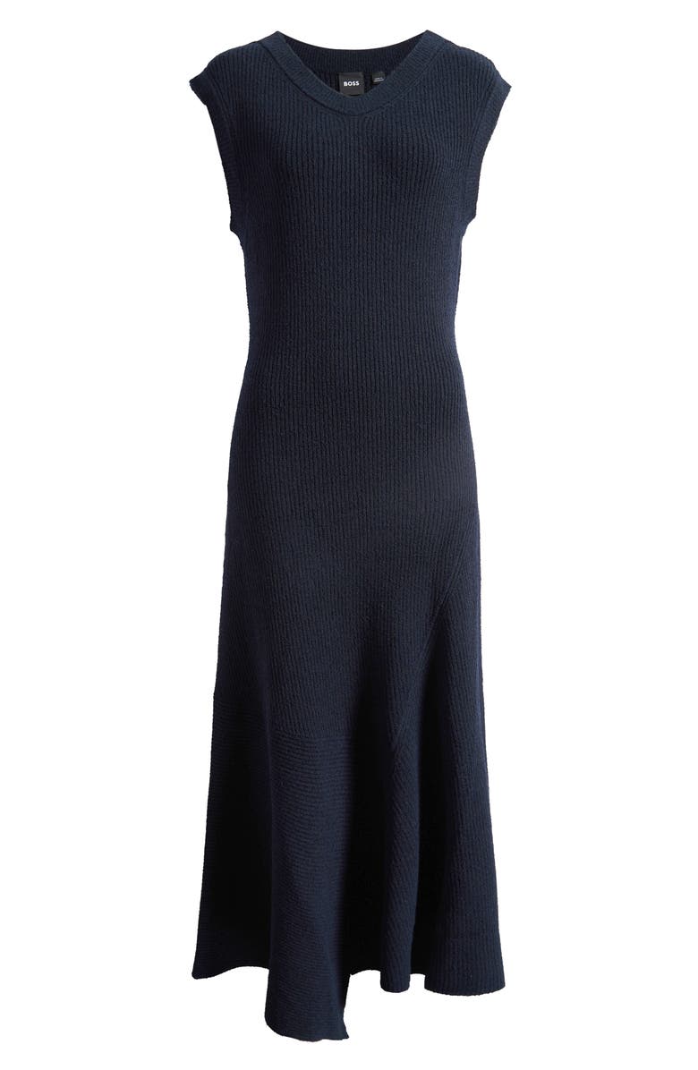 BOSS Forsizia Rib Maxi Sweater Dress, Alternate, color, Sky Captain