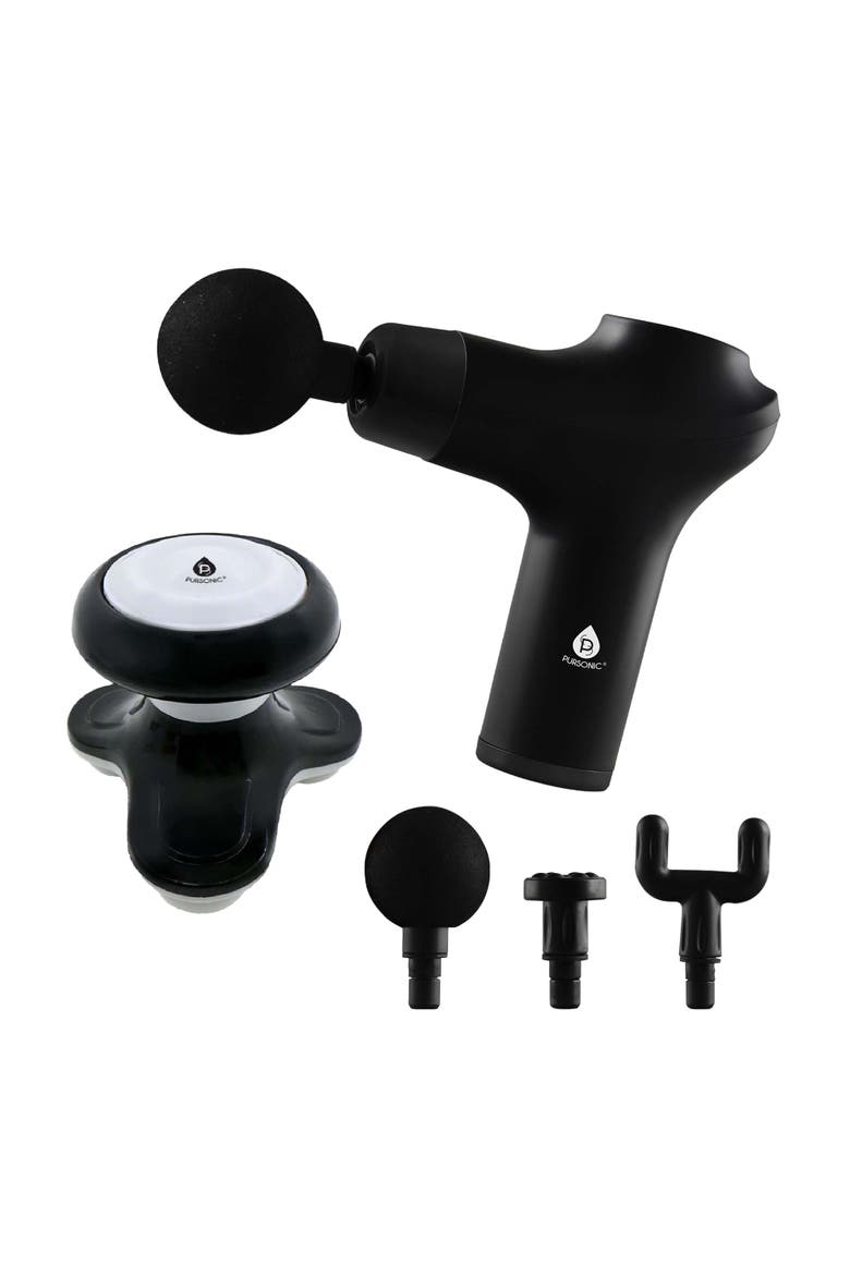 Muscle Recovery & Relaxation Power Duo Massage Gun & Handheld Electric Sport Massager, Main, color, Black