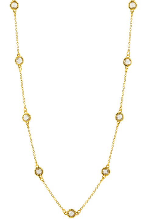 CZ Station Chain Necklace