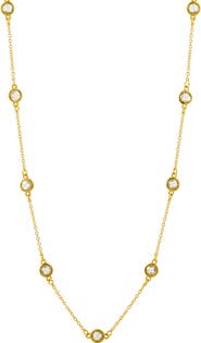 SAVVY CIE JEWELS CZ Station Chain Necklace