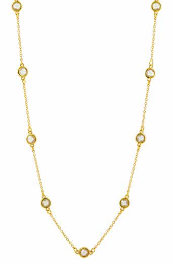 SAVVY CIE JEWELS CZ Station Chain Necklace