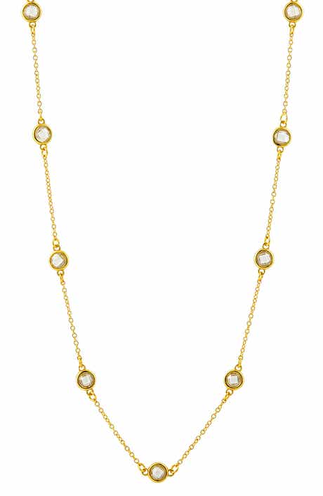 SAVVY CIE JEWELS CZ Station Chain Necklace