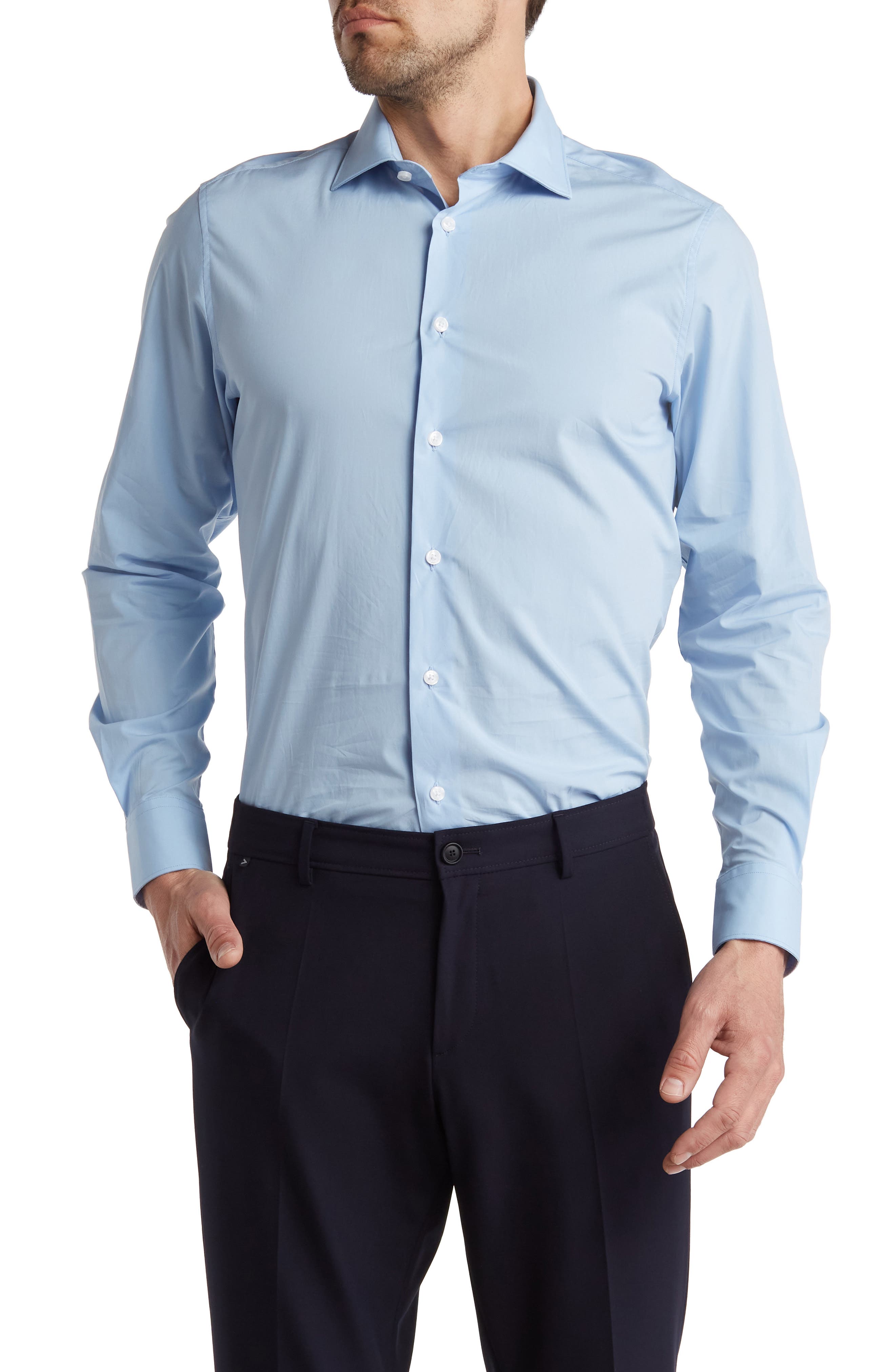 Cavalli Class Comfort Fit Stretch Lycra® Cotton Dress Shirt