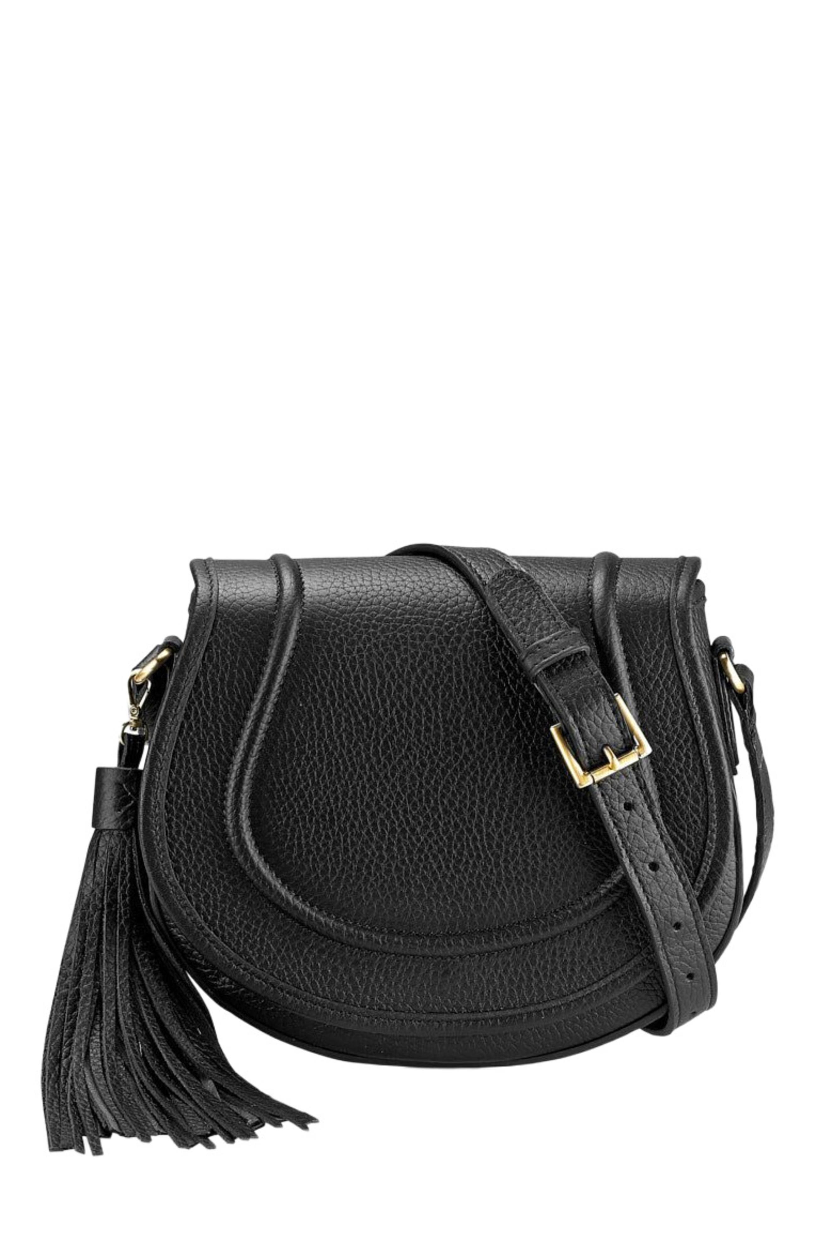 GiGi New York JENNI SADDLE BAG, Main, color, Black
