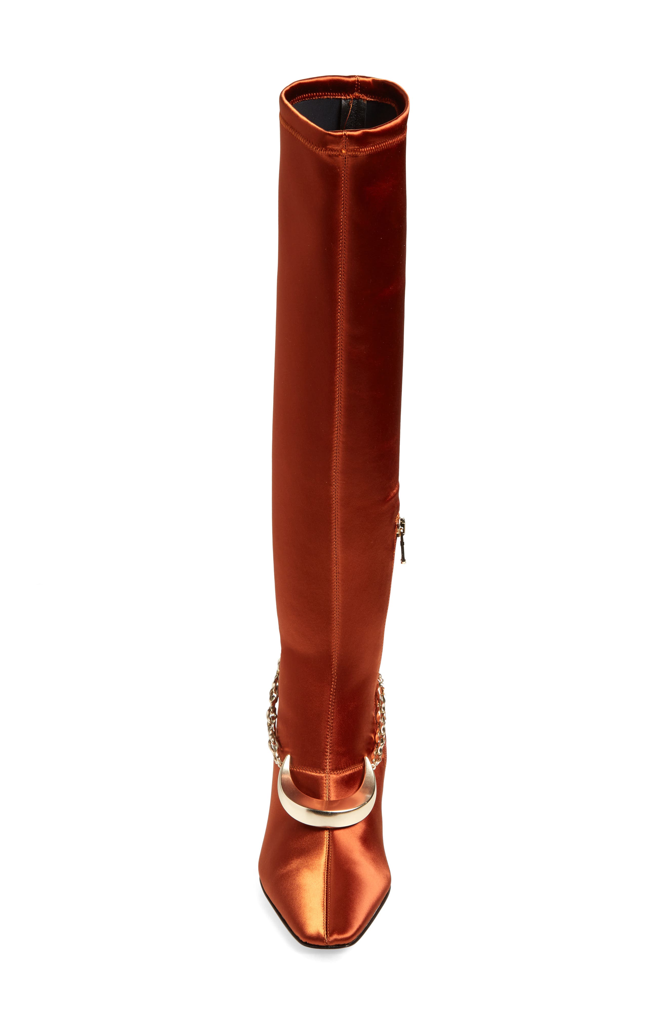 Crescent Stretch Over the Knee Boot, Alternate, color, RUST