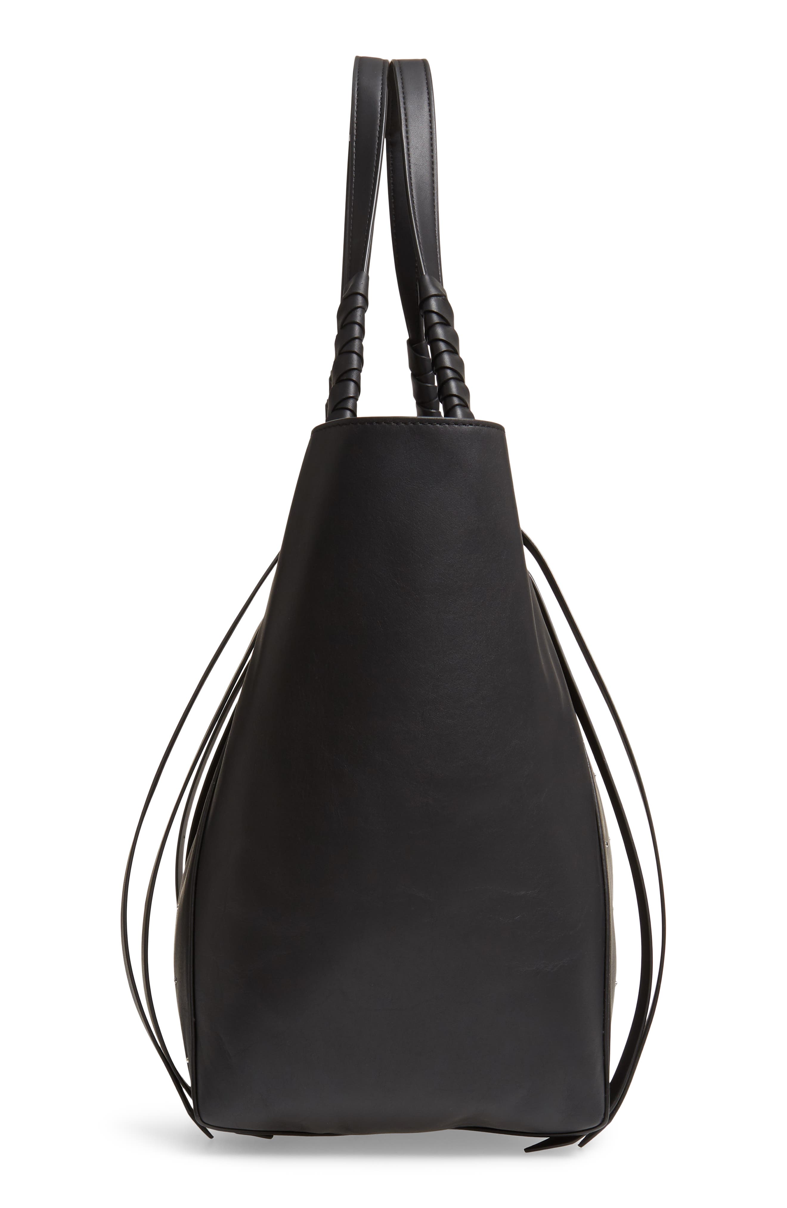 AllSaints Kathi Studded Leather East/West Tote, Alternate, color, 