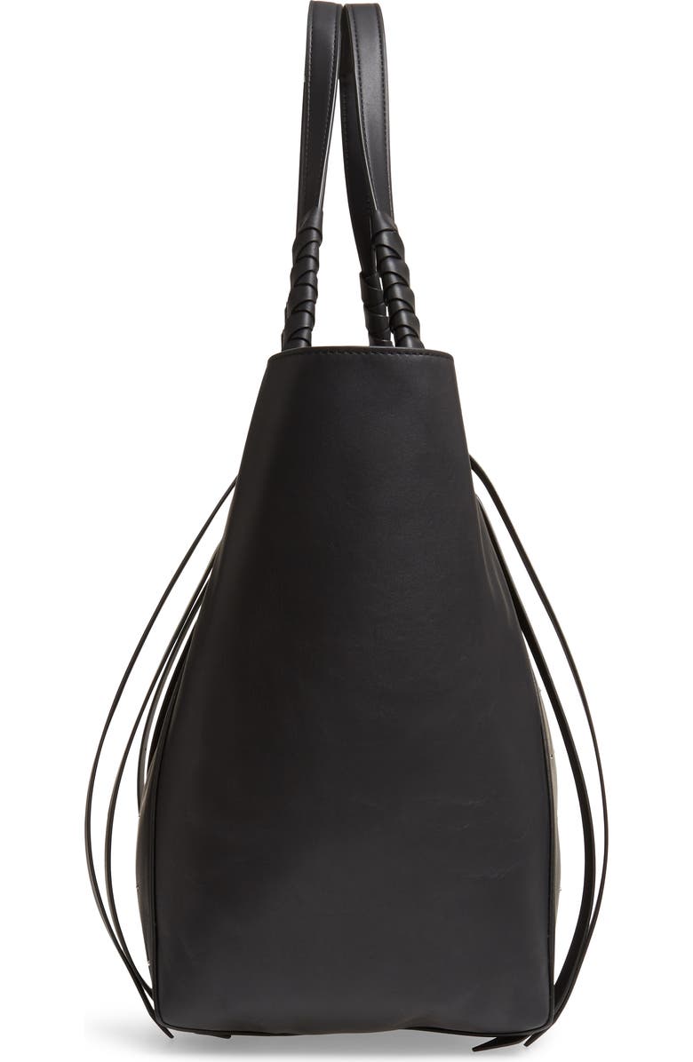 AllSaints Kathi Studded Leather East/West Tote, Alternate, color,