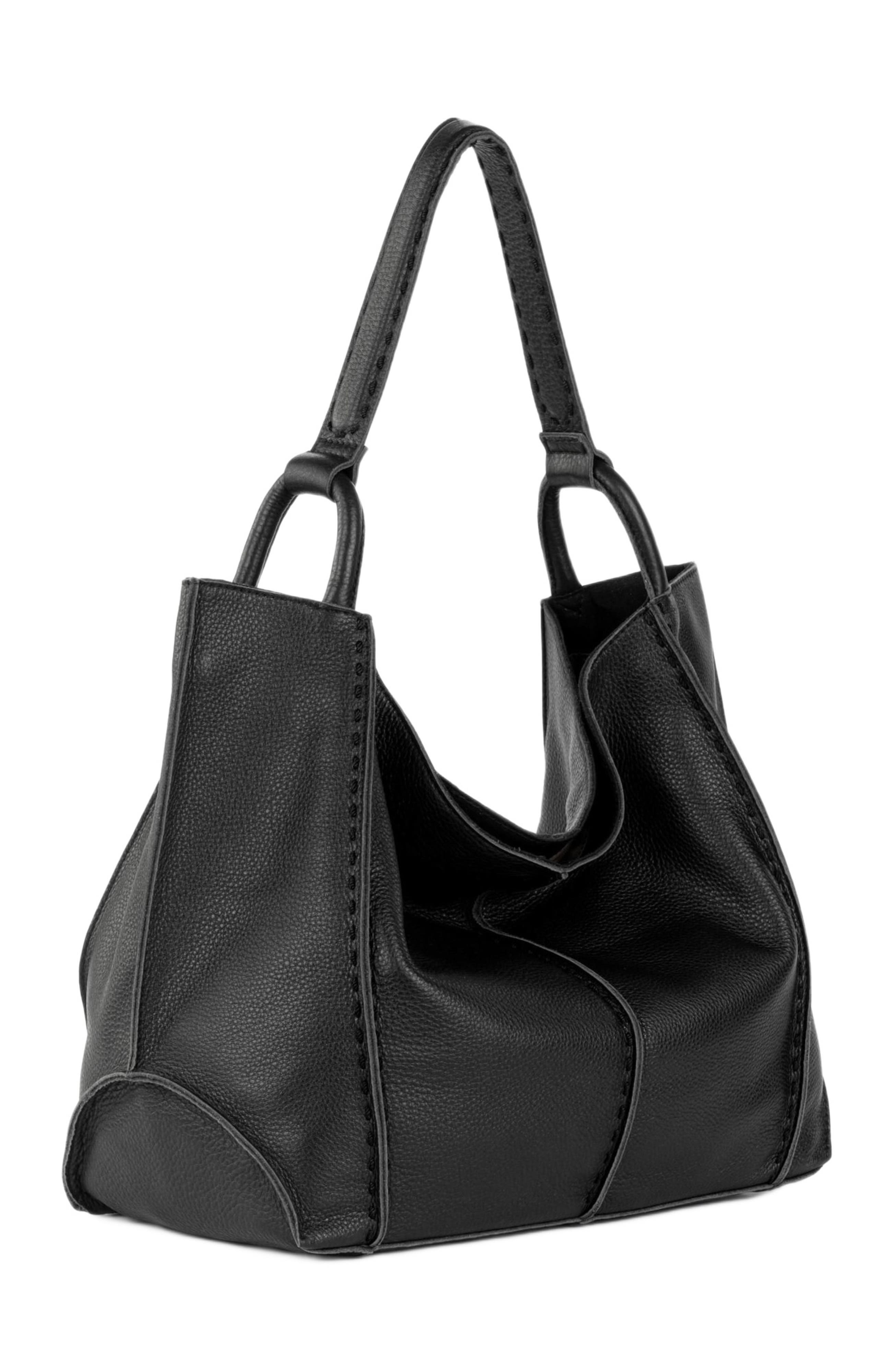 The Sak Los Feliz Large Tote Leather Bag, Alternate, color, Black Pebble