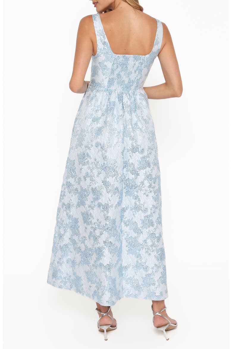 Marcelline Floral Brocade Cocktail Dress, Alternate, color, BLUE BROCADE