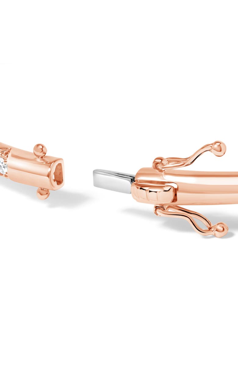 Haus of Brilliance 14K Gold 1.00 Cttw Half Eternity Diamond Bangle Bracelet, Alternate, color, Rose