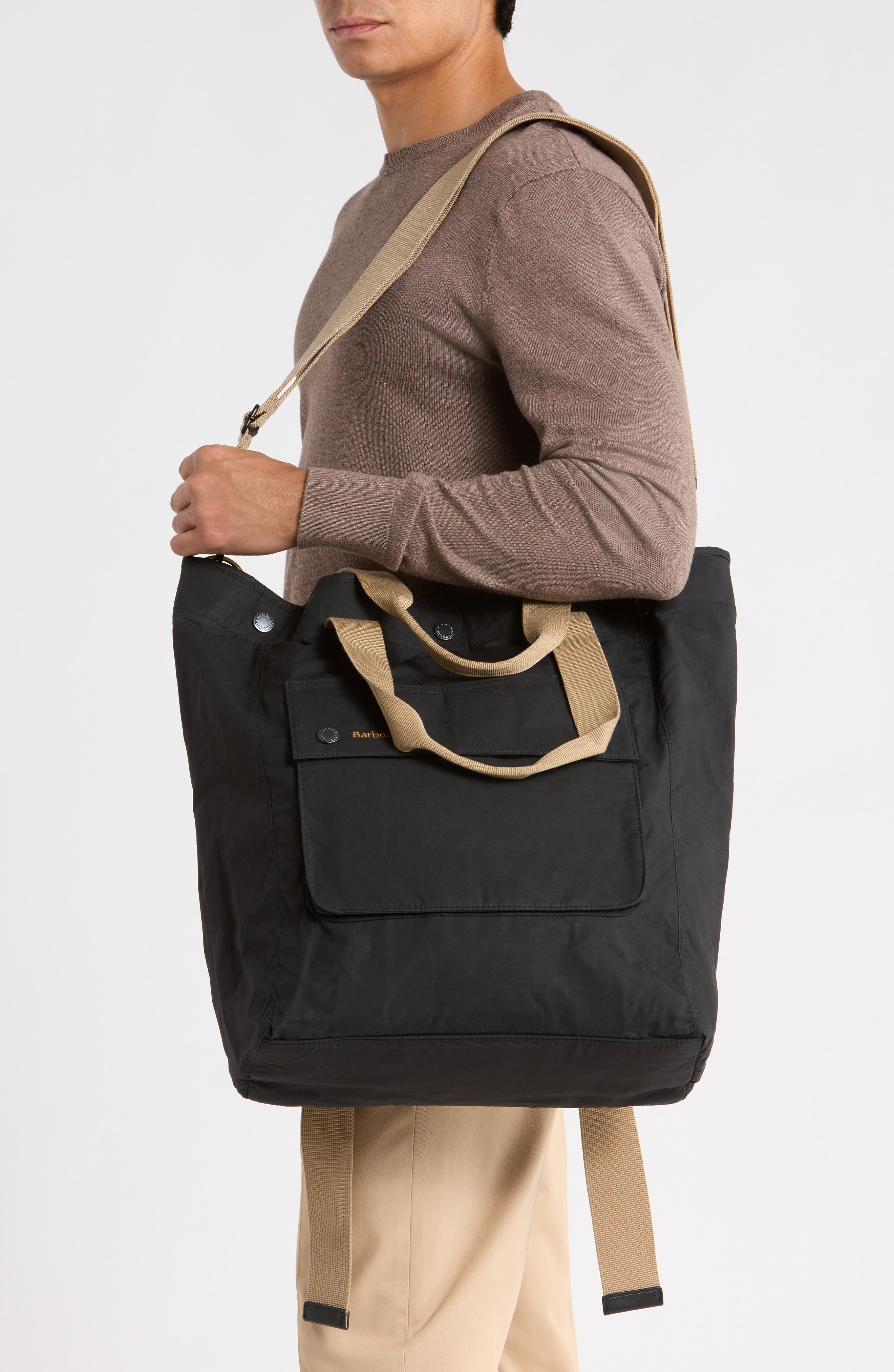 Transport Cotton Canvas Tote, Alternate, color, BLACK/ MODERN TARTAN