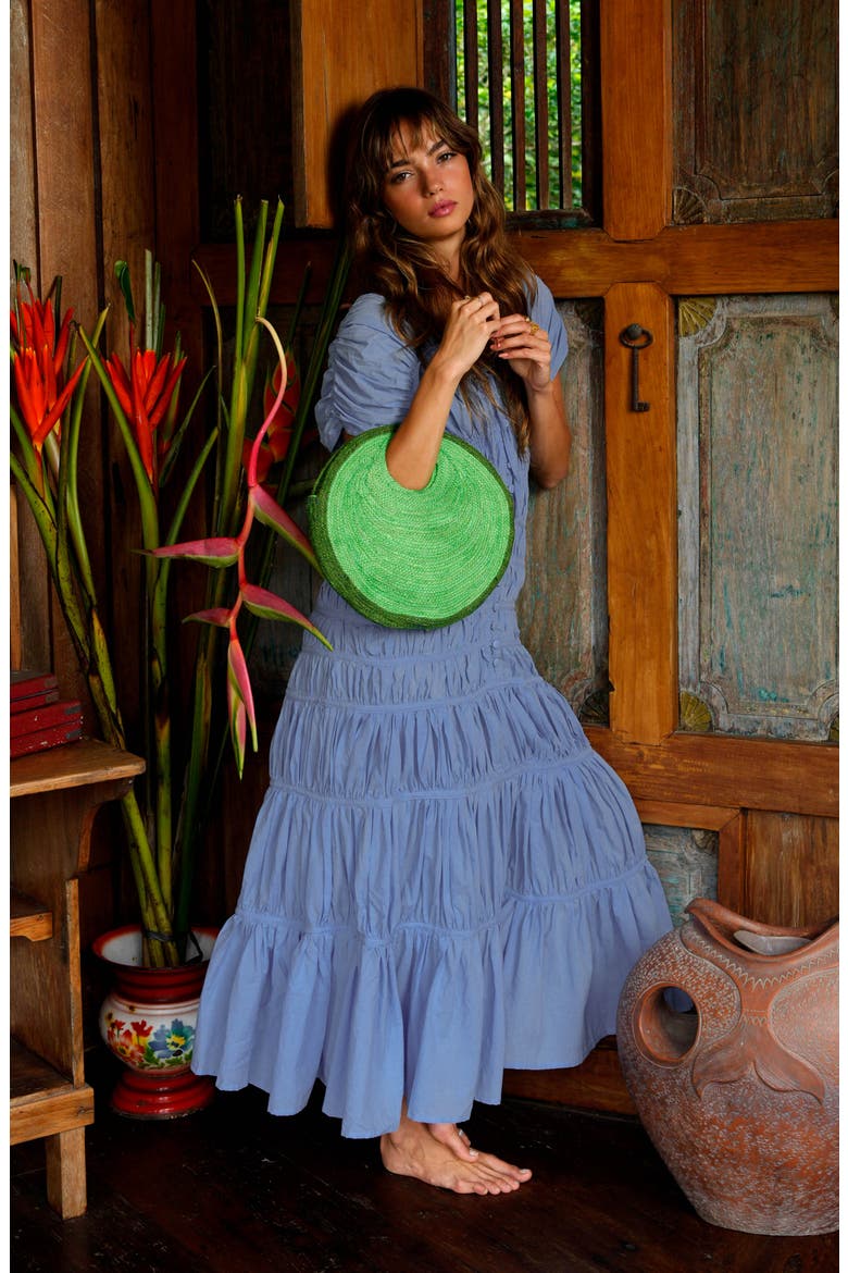 The Srikandi Ruffle Maxi Dress, Alternate, color, Princess Blue