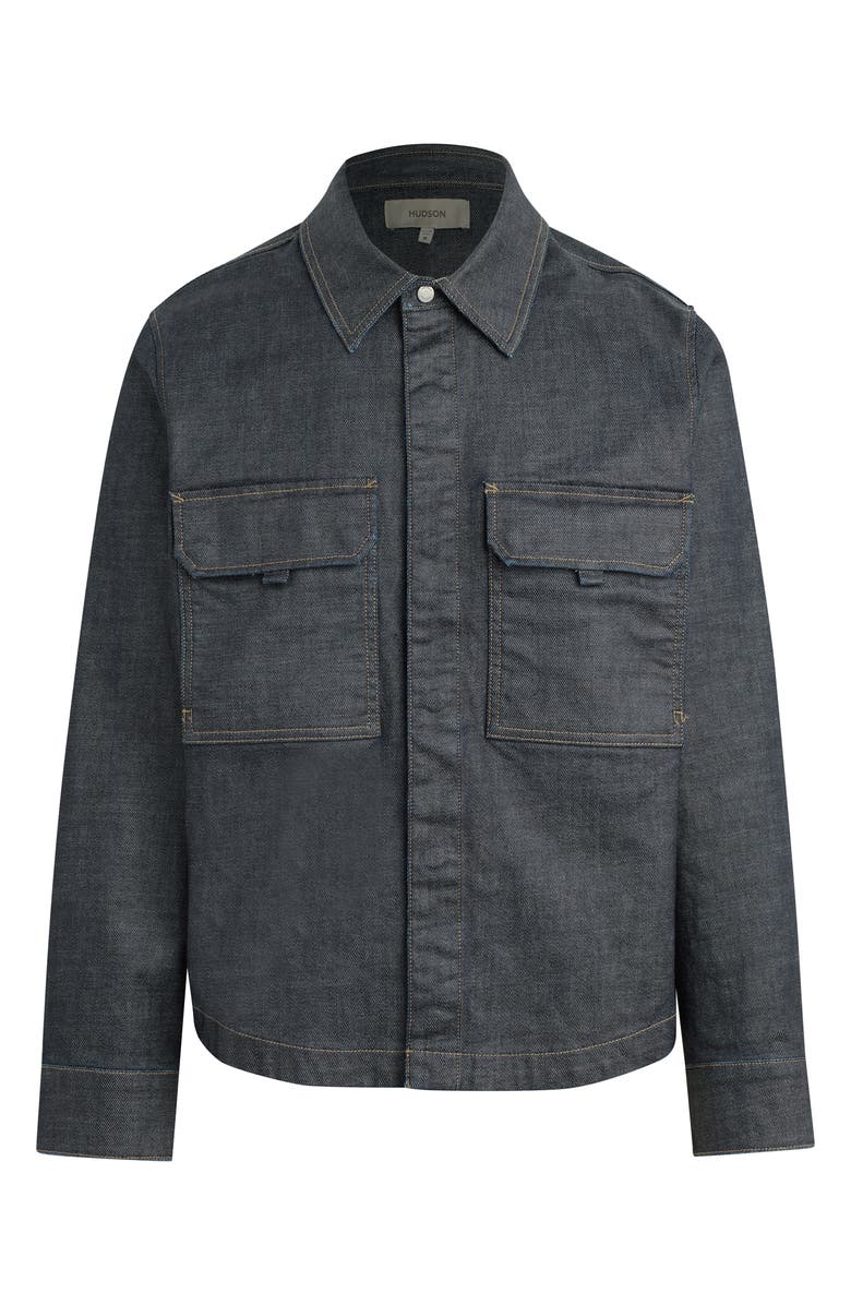 Hudson Jeans Coated Button-Up Shirt, Alternate, color, Coated Gunmetal