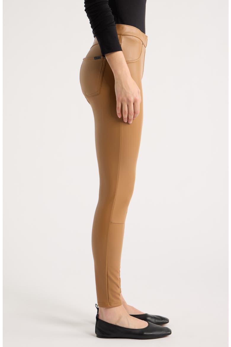 Faux Leather Leggings, Alternate, color, CARAMEL