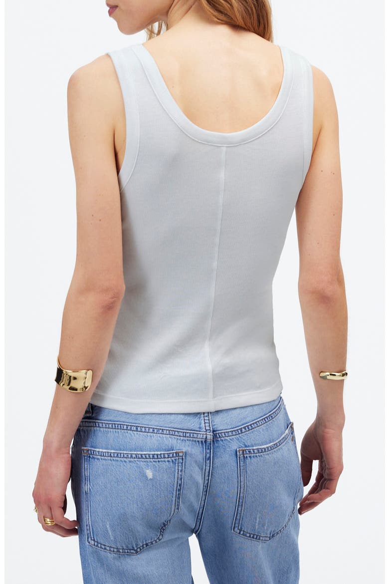 Scoop Neck Regenerative Cotton Rib Tank, Alternate, color, WHITE
