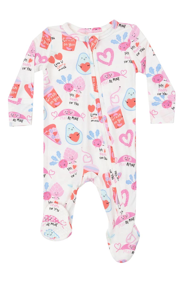 Angel Dear Love You Foodie Print Jersey Footie, Main, color, 