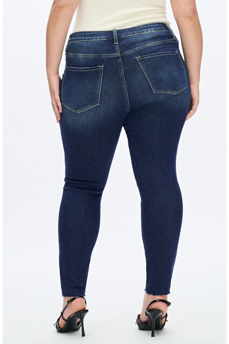 Button Fly High Waist Skinny Jeans, Alternate, color, DARK BLUE