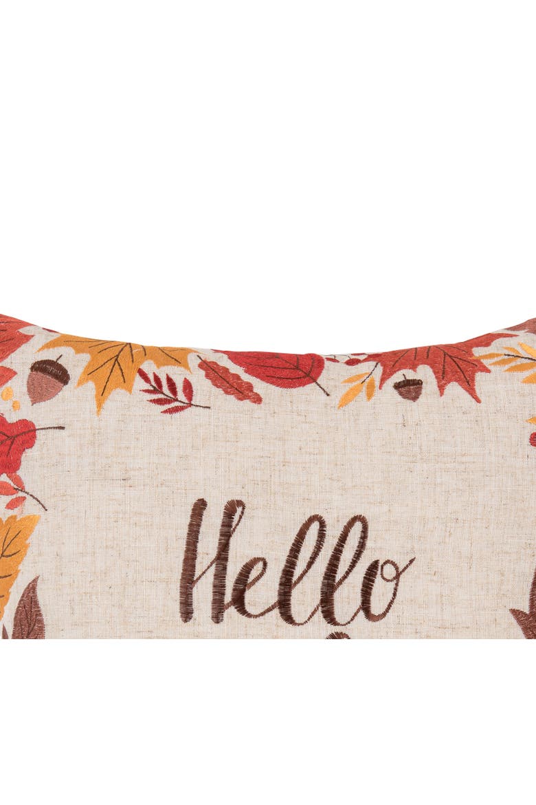 Hello Fall Pillow, 18" x 18", Alternate, color, Red