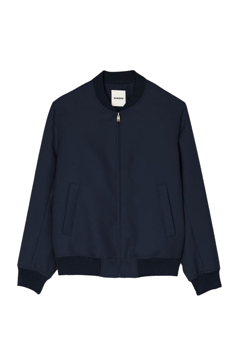 SANDRO Zip-up varsity jacket, Alternate, color, 