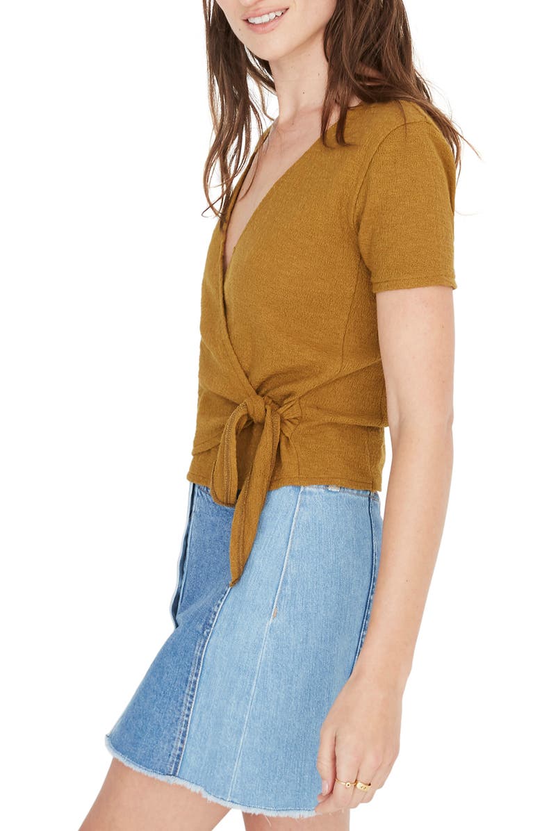 Madewell Texture & Thread Wrap Top, Alternate, color, 