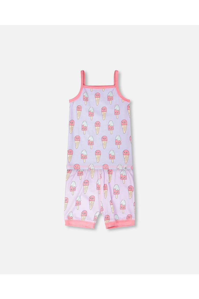Organic Cotton Ice Creams Two-Piece Pyjama Set, Main, color, Lilac Printed Ice Creams