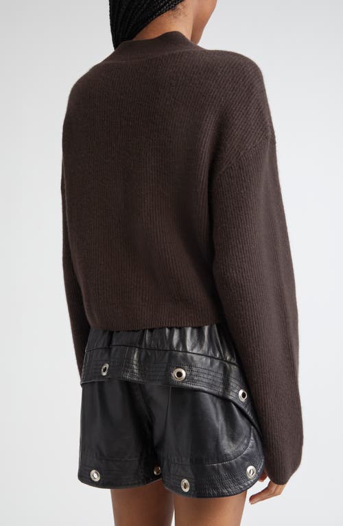 R13 Twisted Front Cashmere Rib Cardigan In Brown