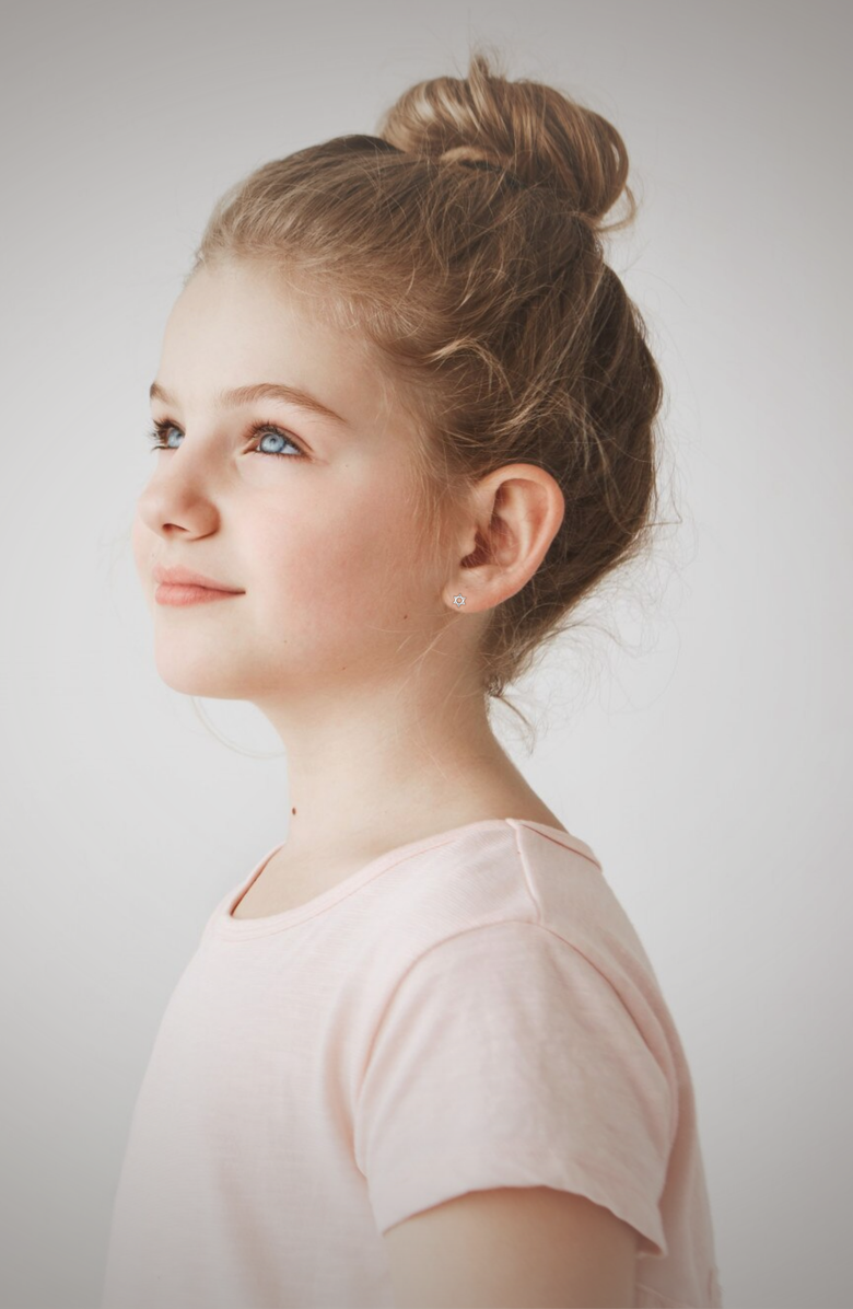 Little Miss Zoe Kids' Sterling Silver Star of David Stud Earrings in Gift Bottle, Alternate, color, Silver