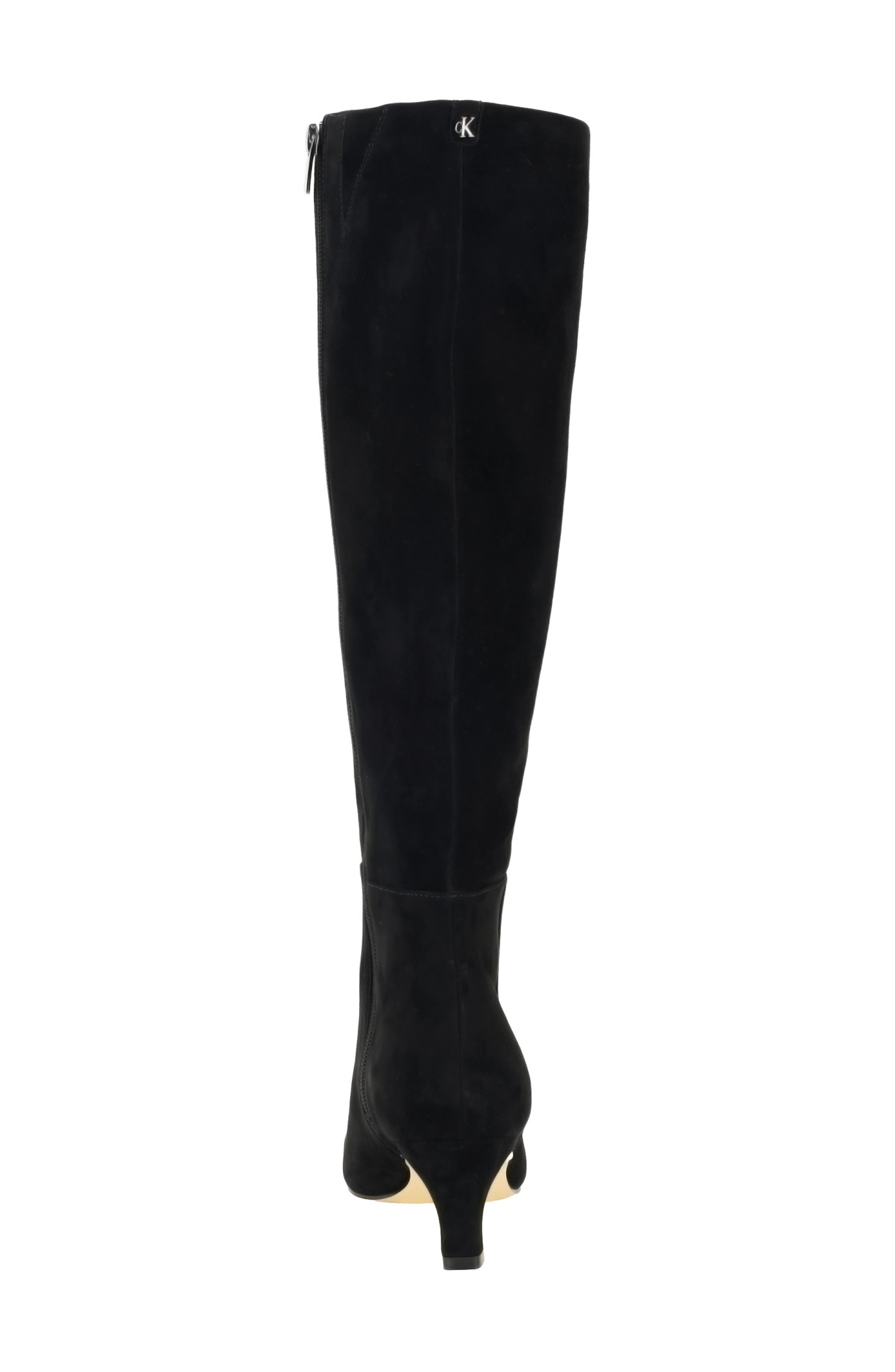 Preston Leather Knee High Boot, Alternate, color, BLACK SUEDE