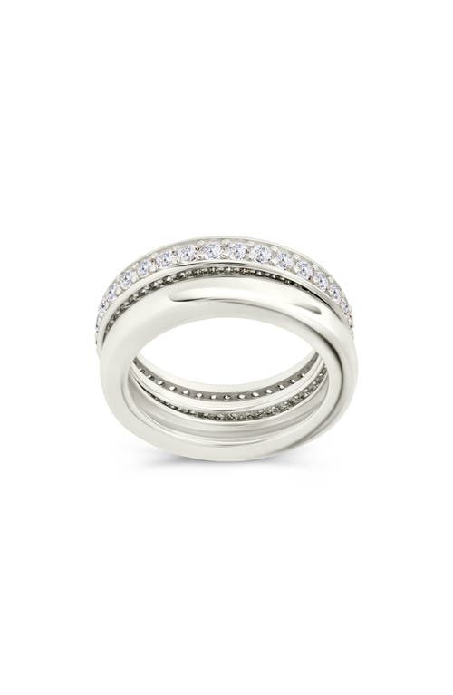 Sterling Forever Jackie Cubic Zirconia Stack Ring In Silver
