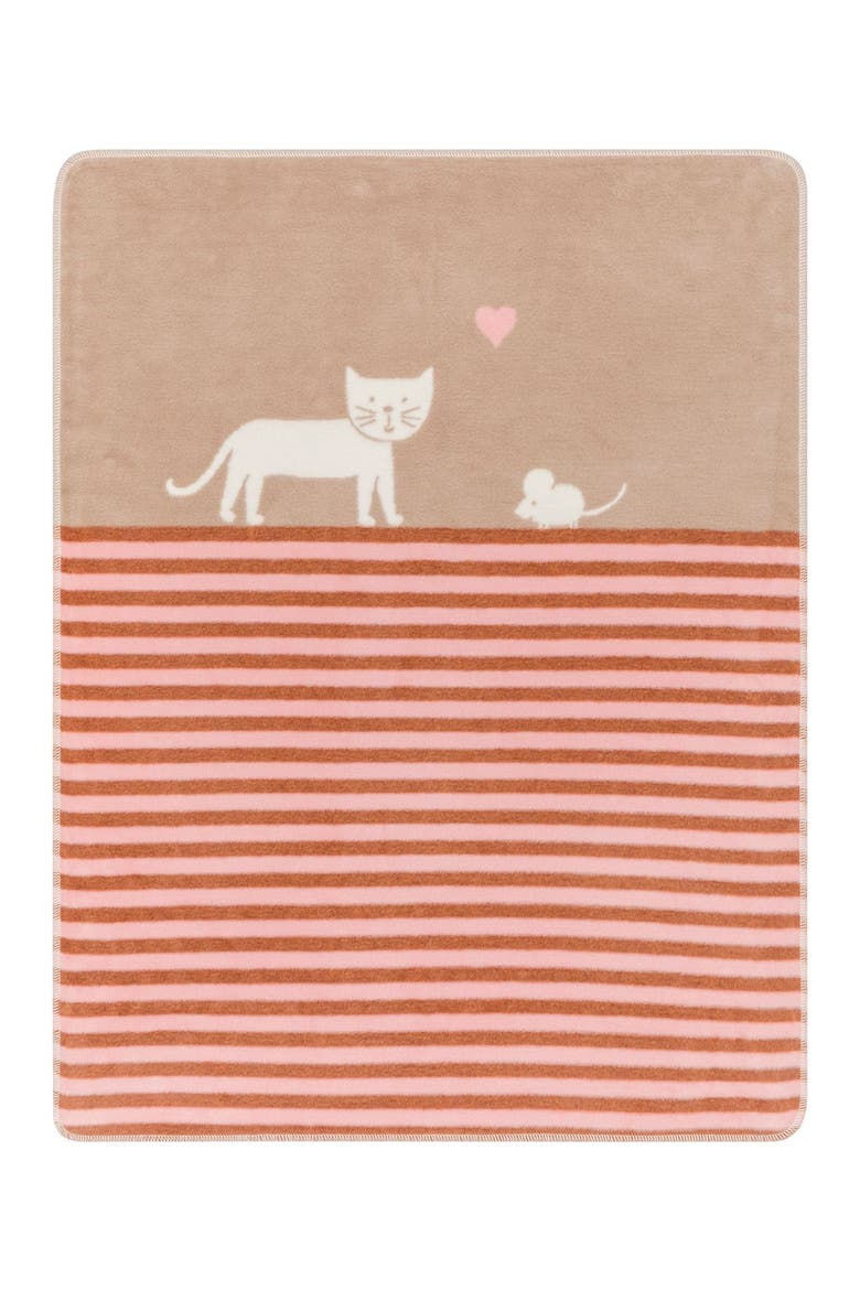 Maja Organic Cat Baby Blanket, Main, color, Rouge
