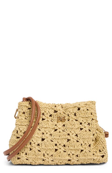 Layla Floral Raffia Shoulder Bag