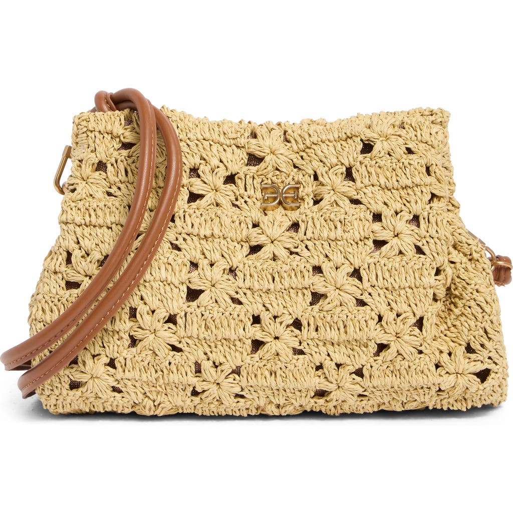 SAM EDELMAN SAM EDELMAN LAYLA FLORAL RAFFIA SHOULDER BAG