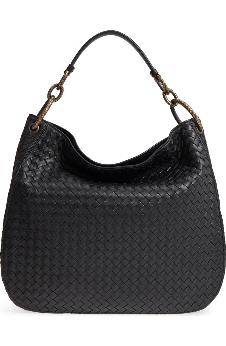 Bottega Veneta Large Loop Woven Leather Hobo, Main, color,