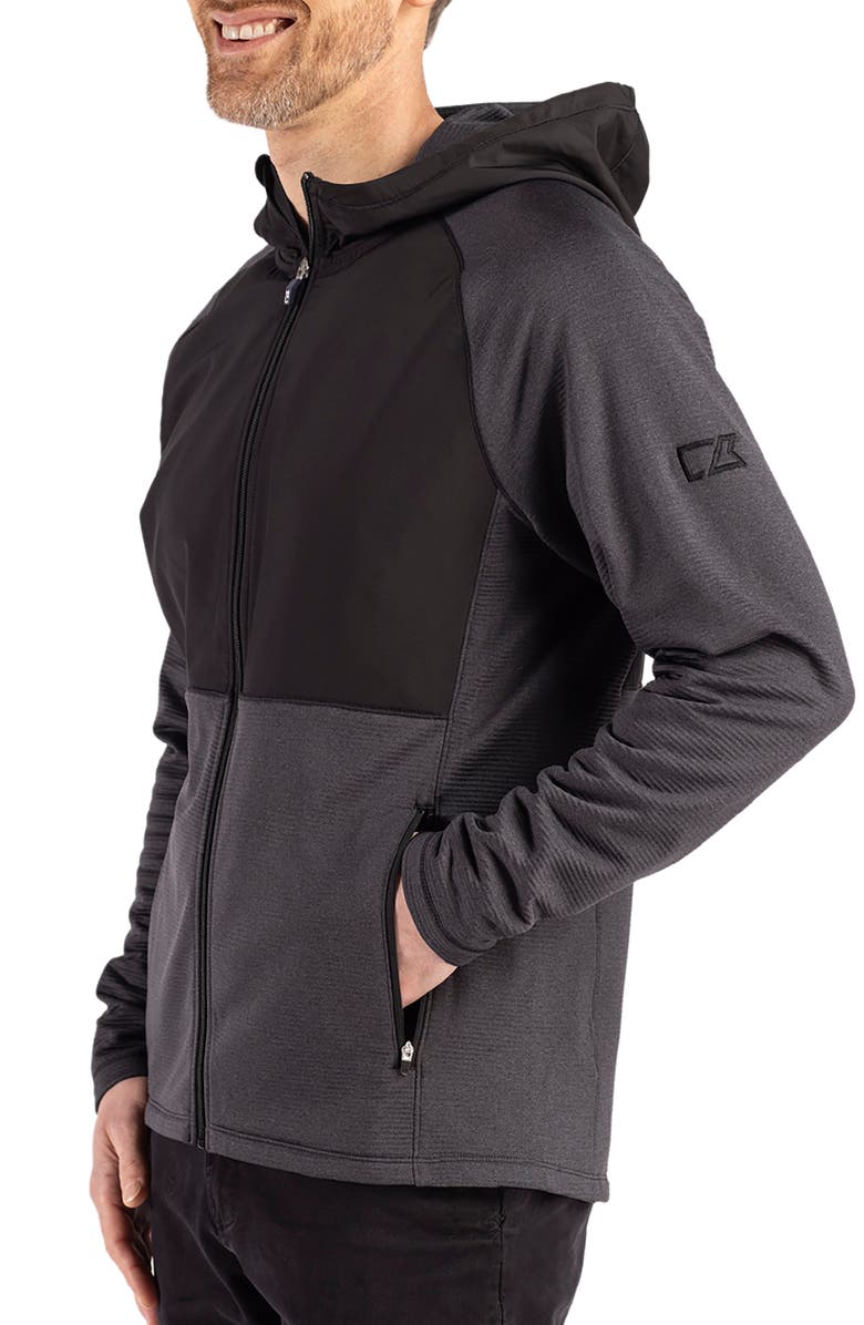 Cutter & Buck Peshastin Fleece Hybrid Jacket, Alternate, color, Black Heather