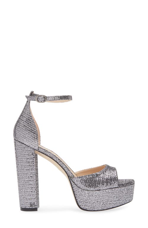 Stuart Weitzman Pamela Glitter Platform Sandal In Gunmetal