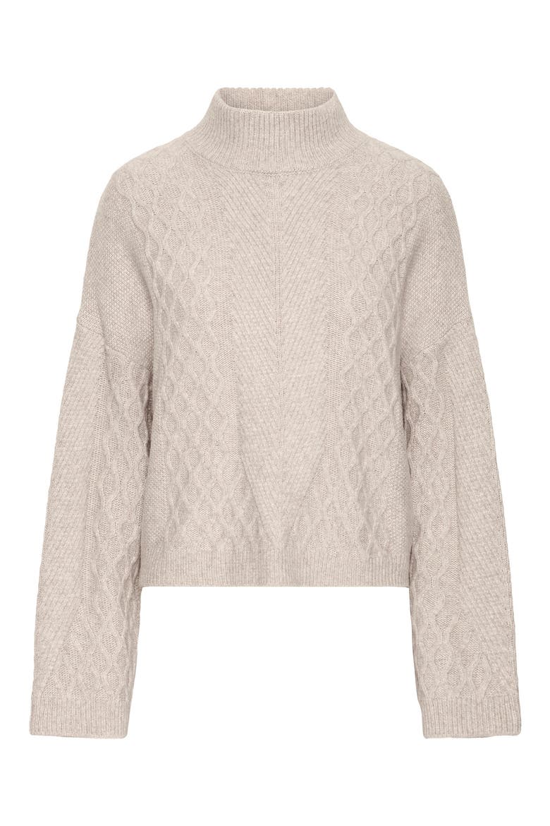 Knit Mock Neck Sweater, Alternate, color, OATMEAL