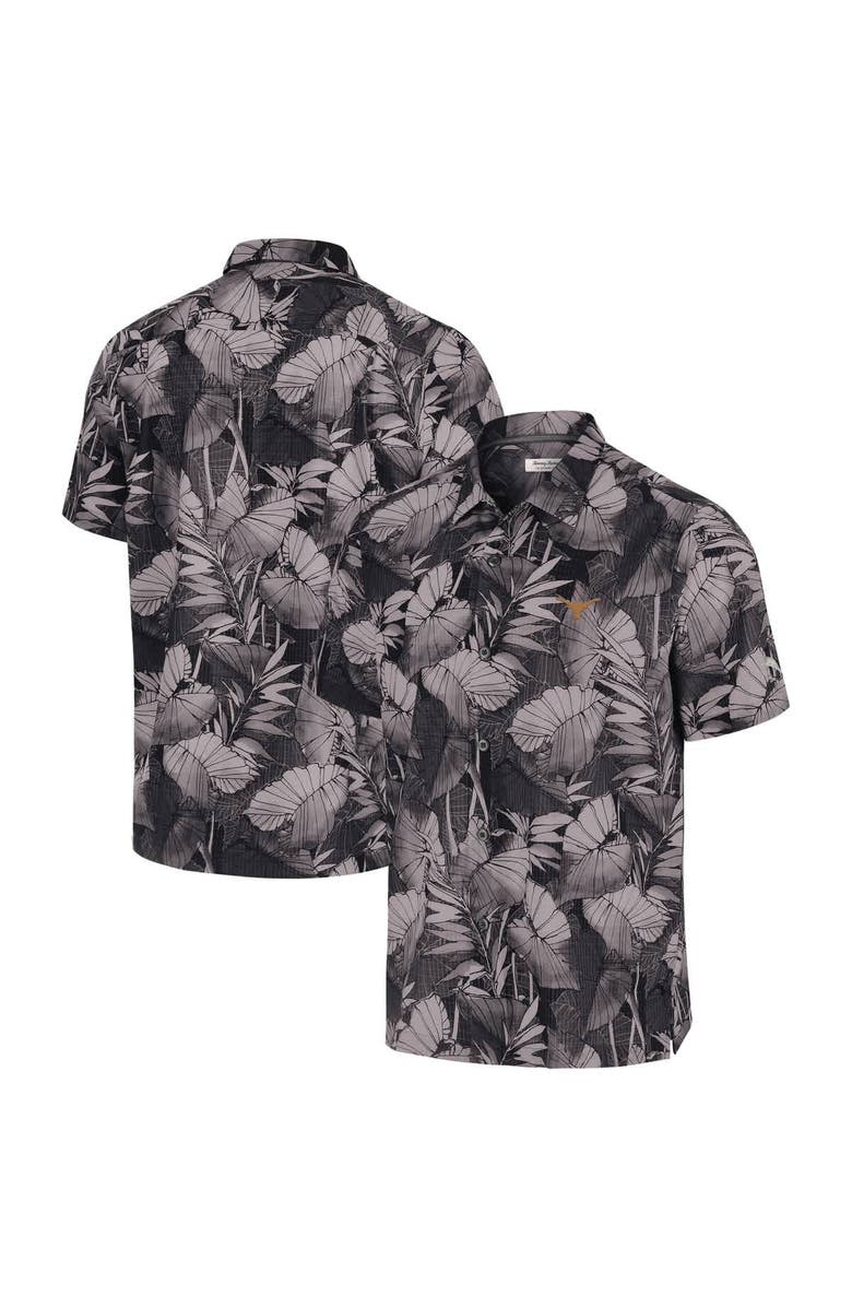 Tommy Bahama Men's Tommy Bahama  Black Texas Longhorns Coast Nuevo Fronds Camp Button-Up Top, Alternate, color, Black