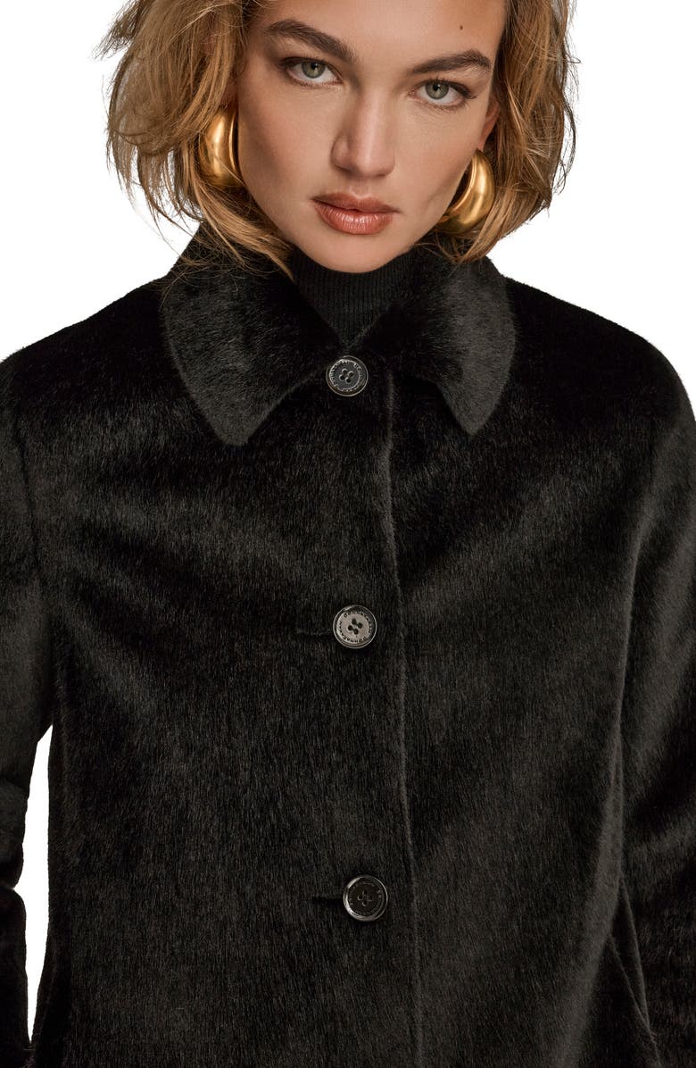 Donna Karan New York Faux Fur Coat, Alternate, color, Black