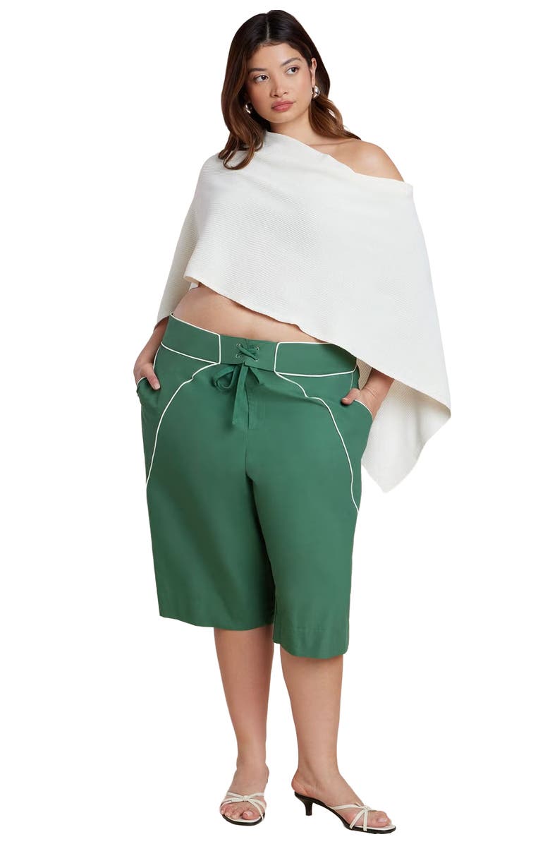 ELOQUII Board Short Culotte, Main, color, Foliage Green
