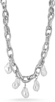 SPHERA MILANO Faux Pearl Charm Necklace