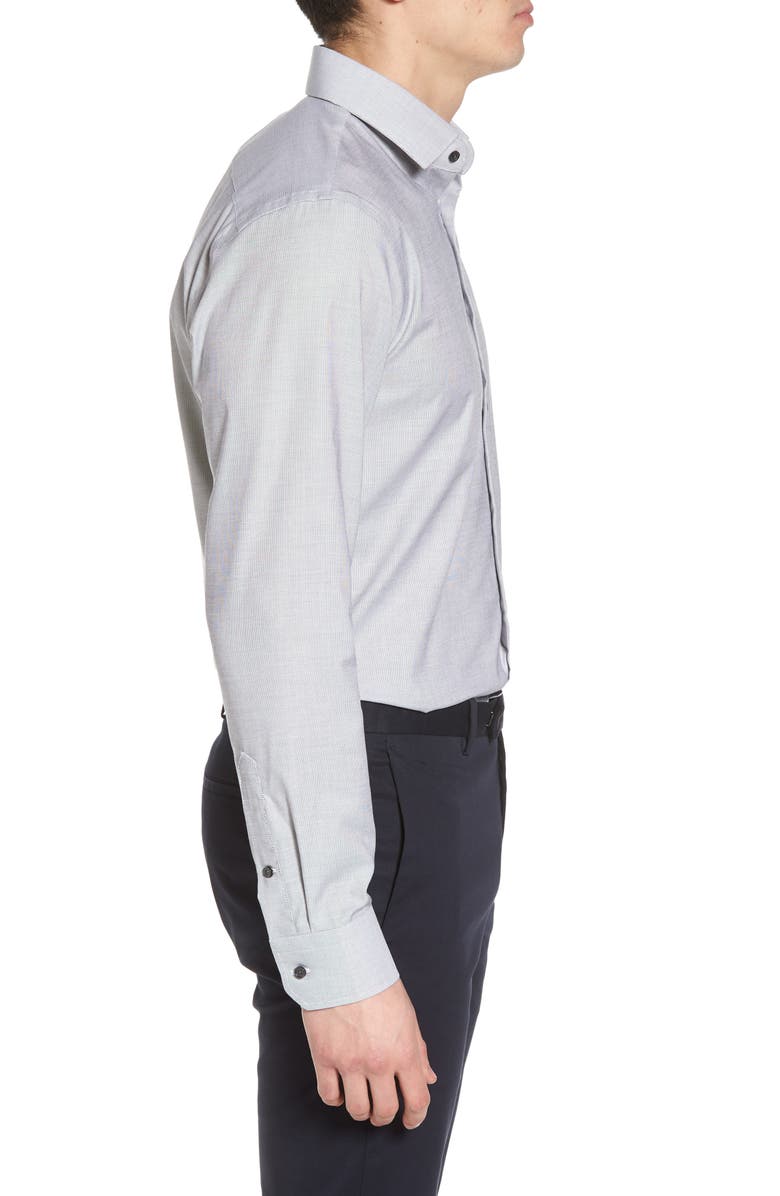 Calibrate Trim Fit Non-Iron Stretch Solid Dress Shirt, Alternate, color,