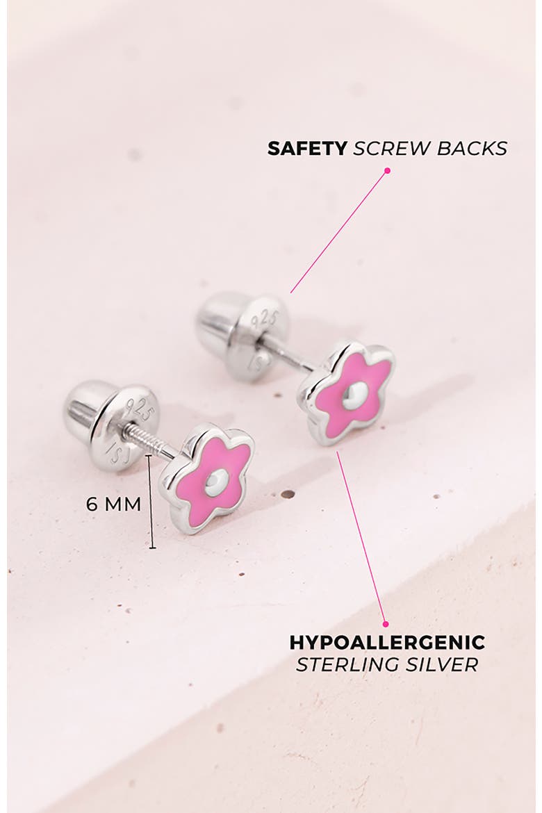 Groovy Flower Earrings, Alternate, color, Pink