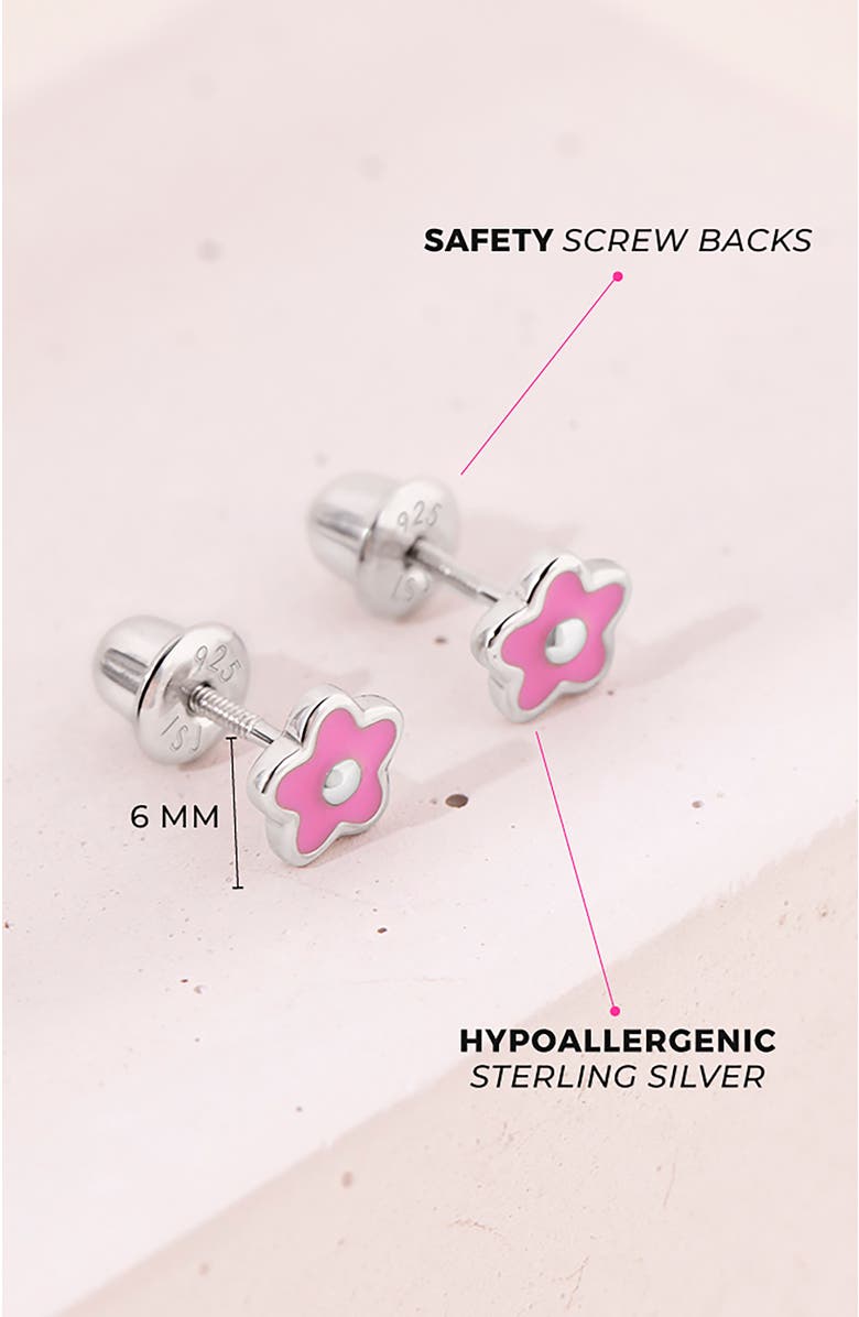 In Season Jewelry Groovy Flower Earrings, Alternate, color, Pink