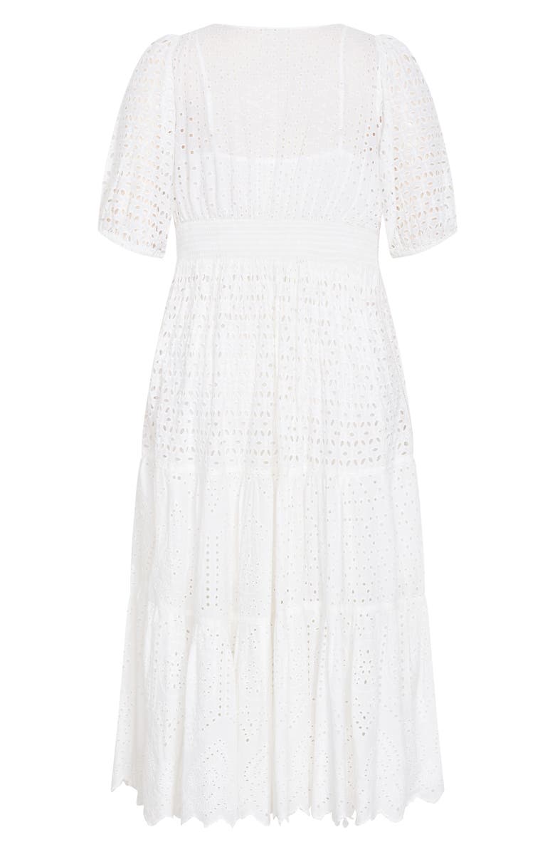 City Chic Melody Eyelet Embroidered Maxi Dress, Alternate, color,